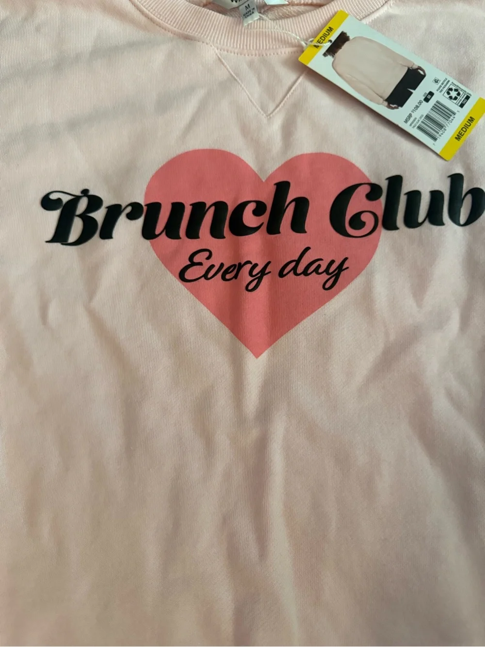 Wildfox Pink Brunch Club Every‎ Day Crewneck Sweatshirt